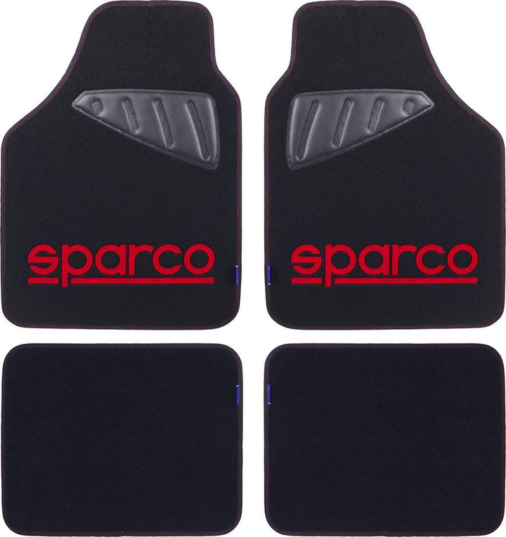 Sparco Universal FuÃŸmatten Set Auto Teppich Schwarz/Rot Polyester