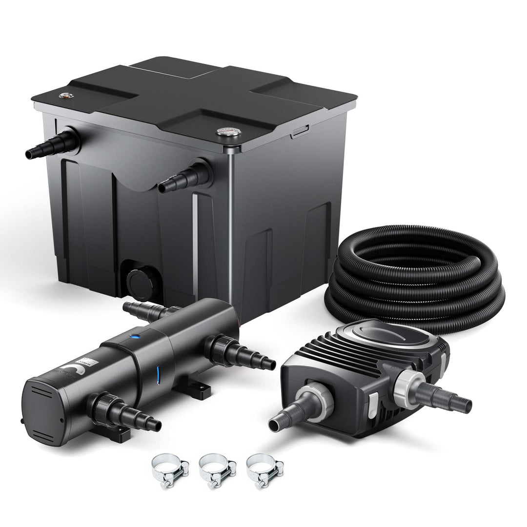 SunSun CBF-350 CUV-224 24W Set NEO8000 Pumpe Schlauch Teichfilterset
