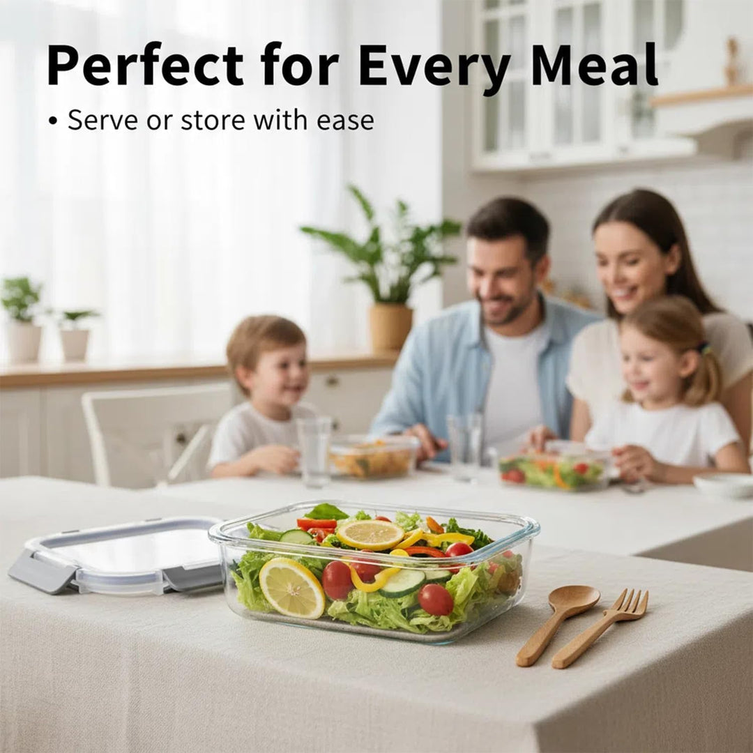 Glas Frischhaltedosen mit Deckel Set, 10-tlg Meal Prep Boxen & Vorratsdosen (370ml & 1040ml) aus Bor