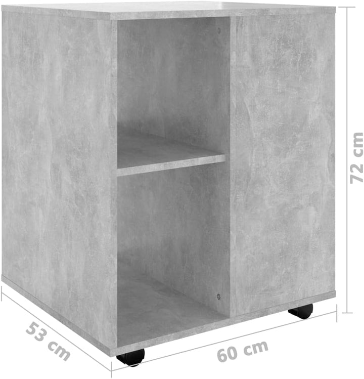 Mobiler Aktenschrank Lagerschrank aus Holzwerkstoff Beistellschrank mit Rollen für Wohnzimmer Schlaf