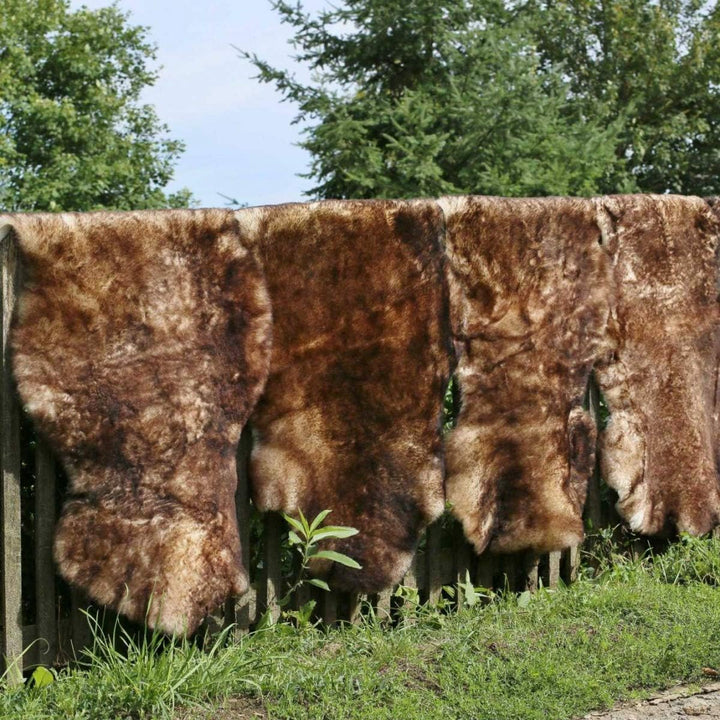 Hollert Lammfell geflammt Kurzhaar Schwarz/Weiss & Braun&Weiss Merino Schaffell Echtfell Läufer Deko