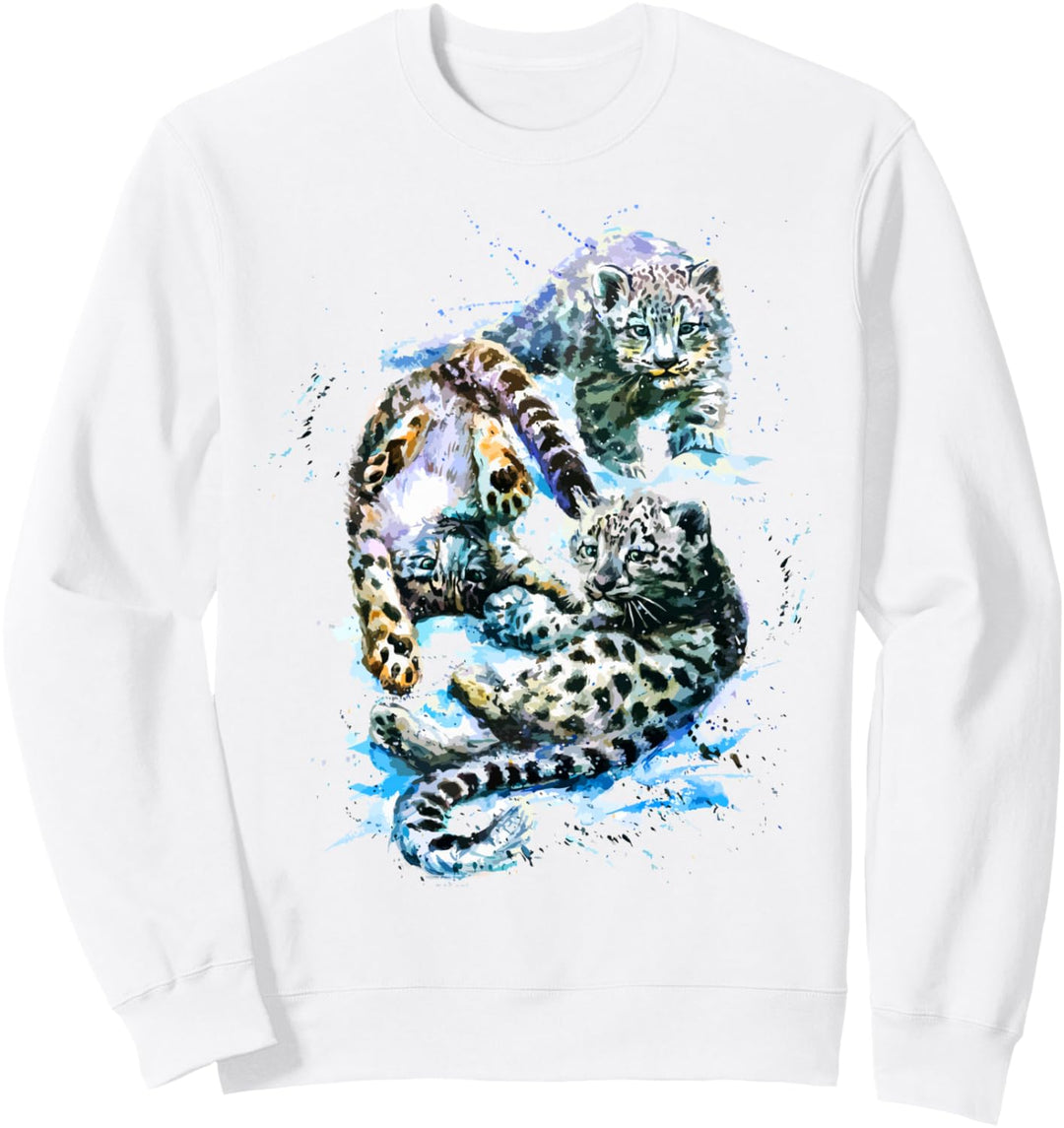 Leoparden und Tiger, handbemalte süsse Leoparden und Tiger Sweatshirt