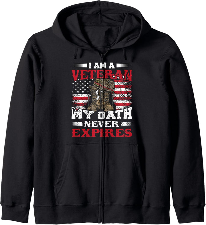 I Am A Veteran My Oath Never Expires - Veterans Kapuzenjacke