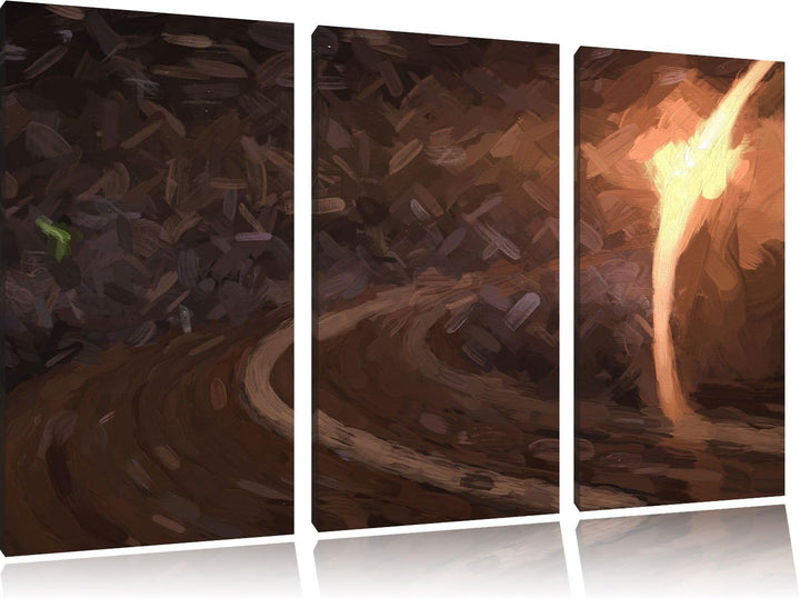 Pixxprint Planet Saturn im Weltall als Leinwandbild/Grösse: 3 Teilig (120x80) cm/Wandbild/Kunstdruck