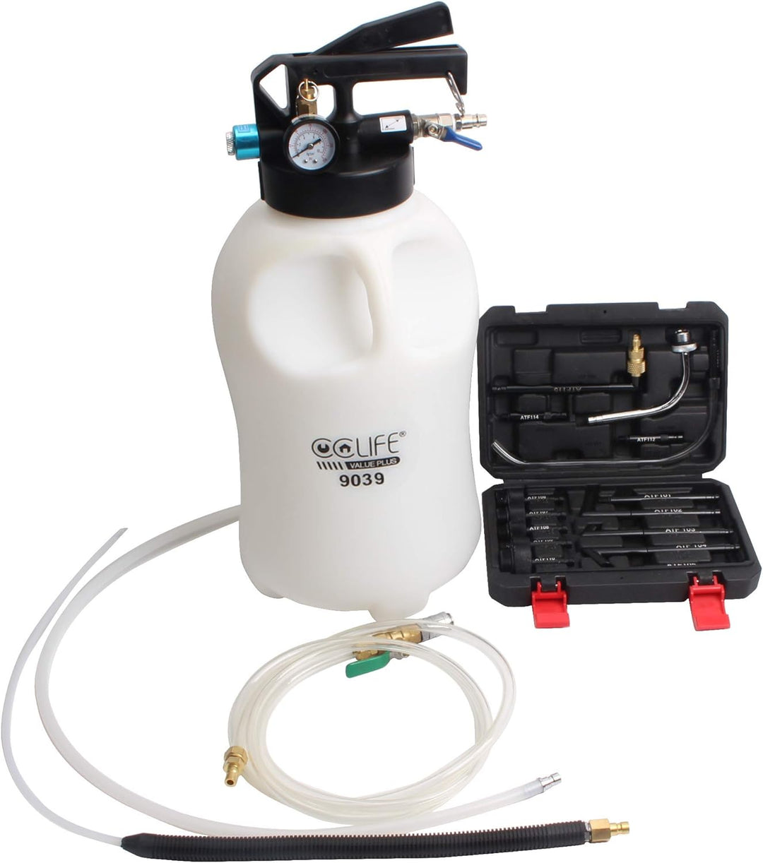 CCLIFE Druckluft Ölwechsel Gerät Öleinfüllgerät Ölabsauger Getriebeöl Einfüllgerät 6L/10L 2 in 1 Bef