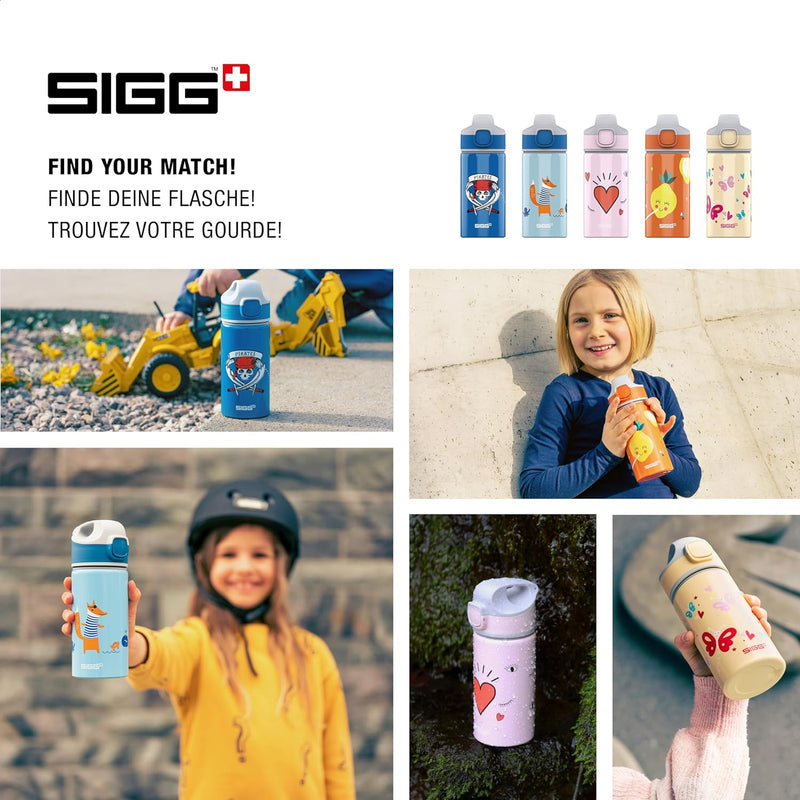 SIGG - Alu Trinkflasche Kinder - Miracle - Mit Trinkhalm - Auslaufsicher - Federleicht - BPA-frei -