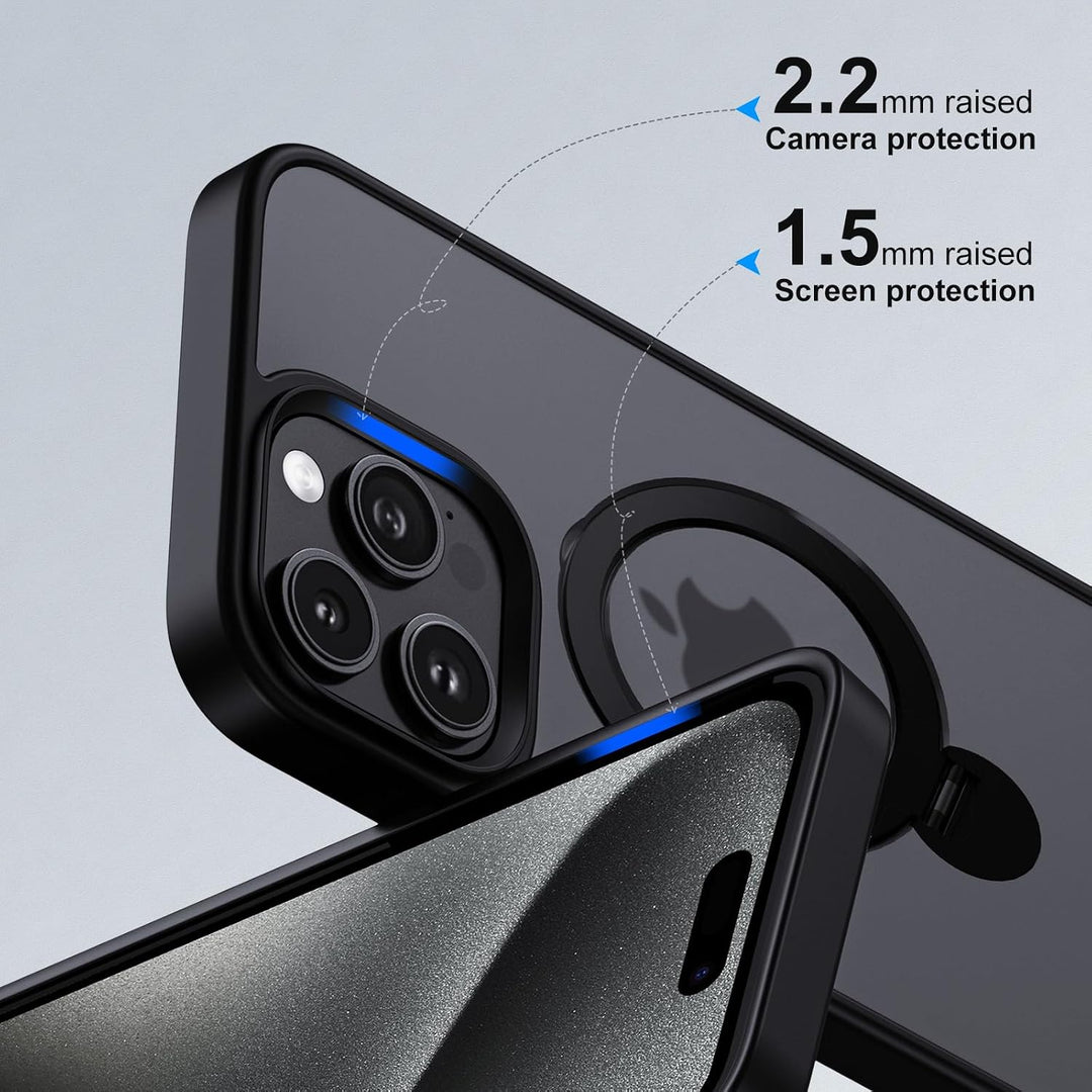 XINKAE Hülle iPhone 15 Pro Handyhülle mit Magsafe Dreh Ständer Halter Schutzhülle iPhone 15 Pro mit