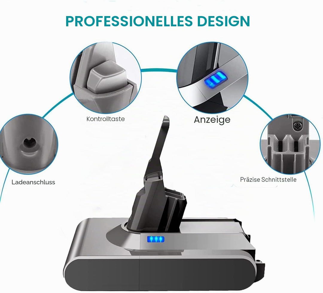 4600mAh Ersatzakku für Dyson V8 SV10 Akku Li-Ionen Batterie für Dyson V8 Absolute Animal SV10 Schnur