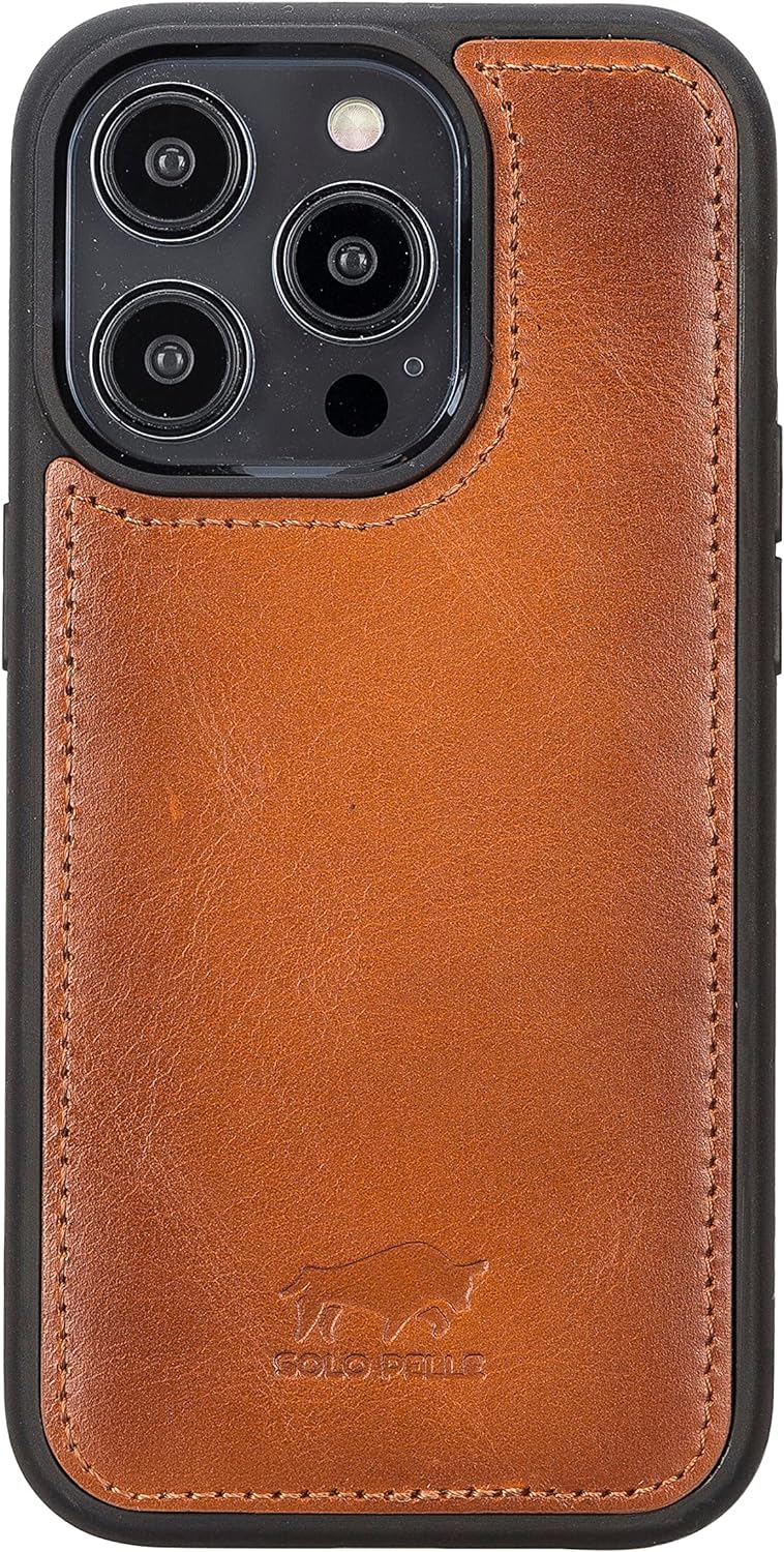 Solo Pelle Lederhülle kompatibel für iPhone 14 Pro in 6.1 Zoll abnehmbare Hülle (2in1) inkl. Kartenf