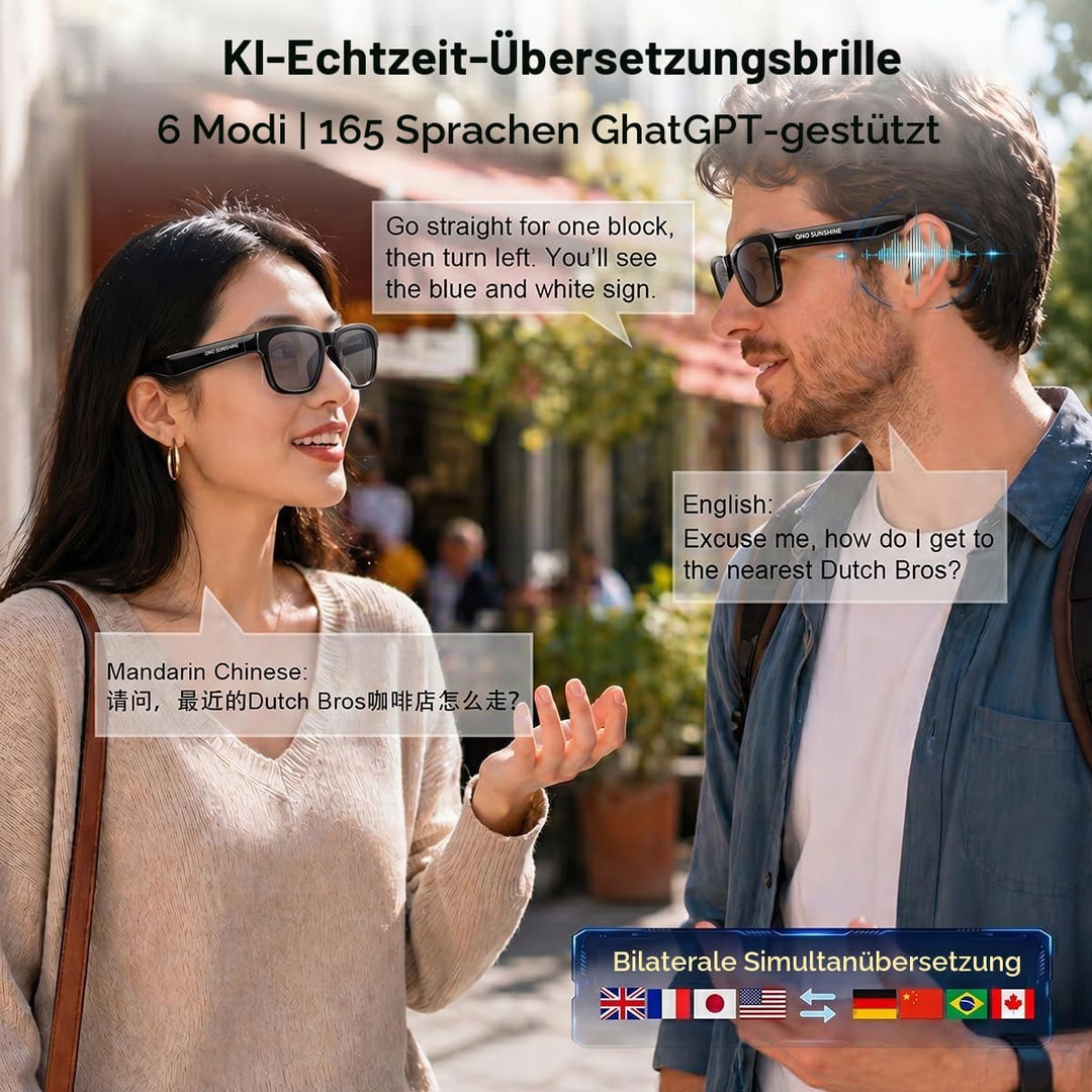 OhO sunshine Bluetooth Audio Sunglasses, Lightweight Open Ear Sport Glasses, 10H Playtime, UV400 ANS
