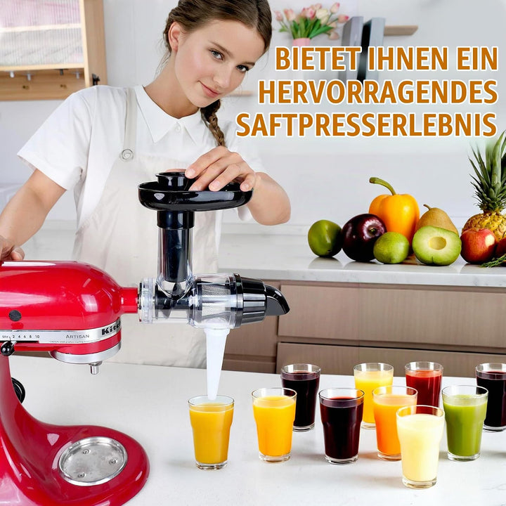 Kauender Entsafter Aufsatz, Kompatibel mit Kitchen Aid Standmixern, Kaltpressen Entsafter Aufsatz mi