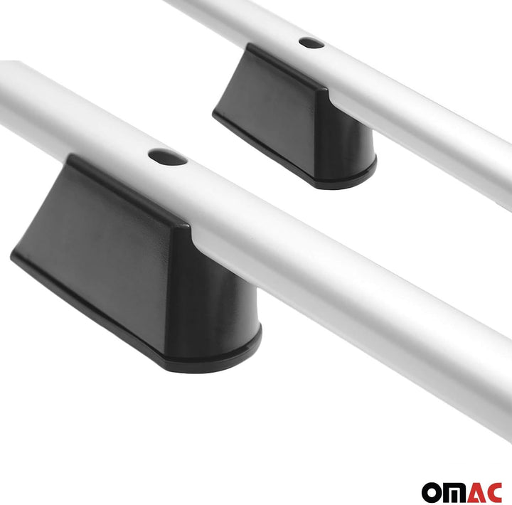 OMAC Dachträger für VW T5 T6 T6.1 Multivan Caravelle 2003-24 L1 Alu Silber | inkl. Dachreling (Set),