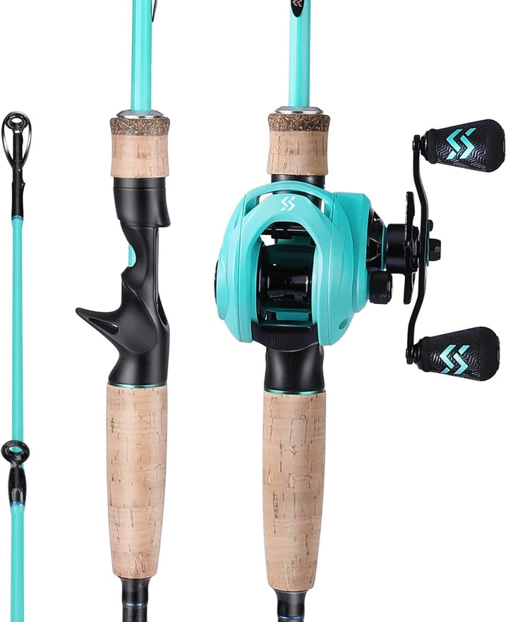 Sougayilang Baitcaster Combos, Leichte Baticasting Combo, 2 Abschnitte M/MH Baitcasting Rod Combo, 5