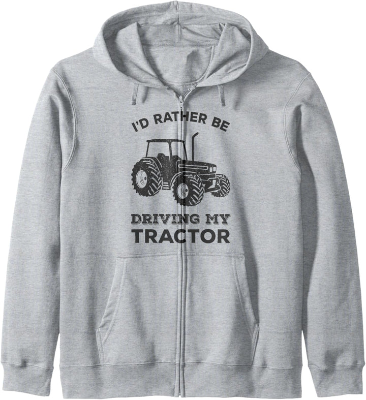 I'd Rather Be Driving My Tractor Funny Farmer Novelty Kapuzenjacke