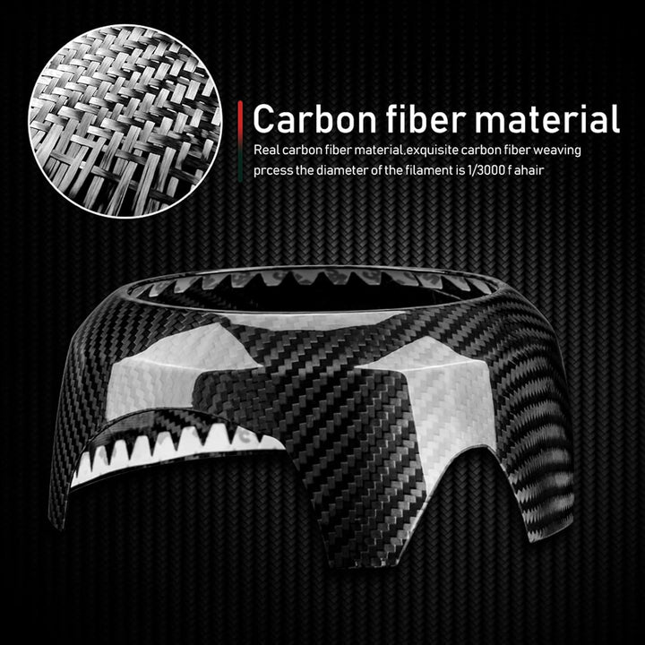 KUNGKIC Kohlefaser Auto-Lenkrad-Airbag Abdeckung Aufkleber Dekorative für Mini Cooper Clubman F55 F5