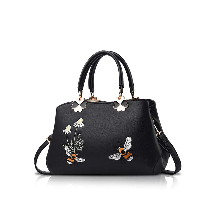 NICOLE&DORIS Handtaschen Damen Mode Schultertasche Geldbörse Retro Umhängetasche Frau Tote Stickerei