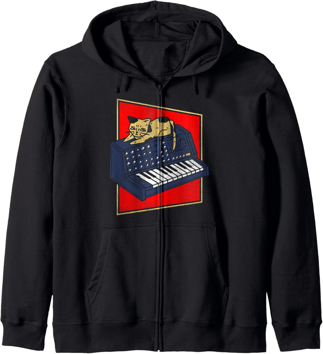 Synthesizer & Cat Analog Synth Producer Modular Nerd Kapuzenjacke