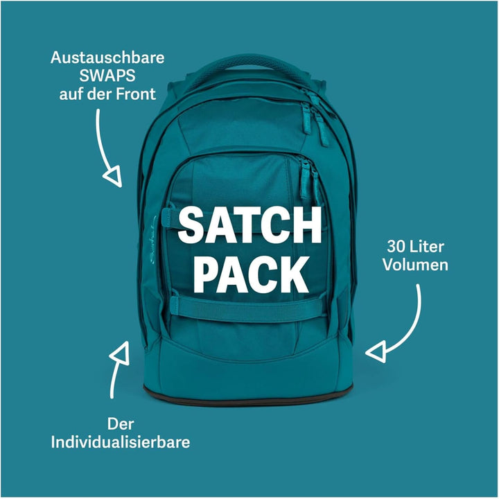 Satch Pack Bundle ab 5. Klasse ergonomisch 4-teilig 30L Stauraum standfest Organisationstalent 80s D