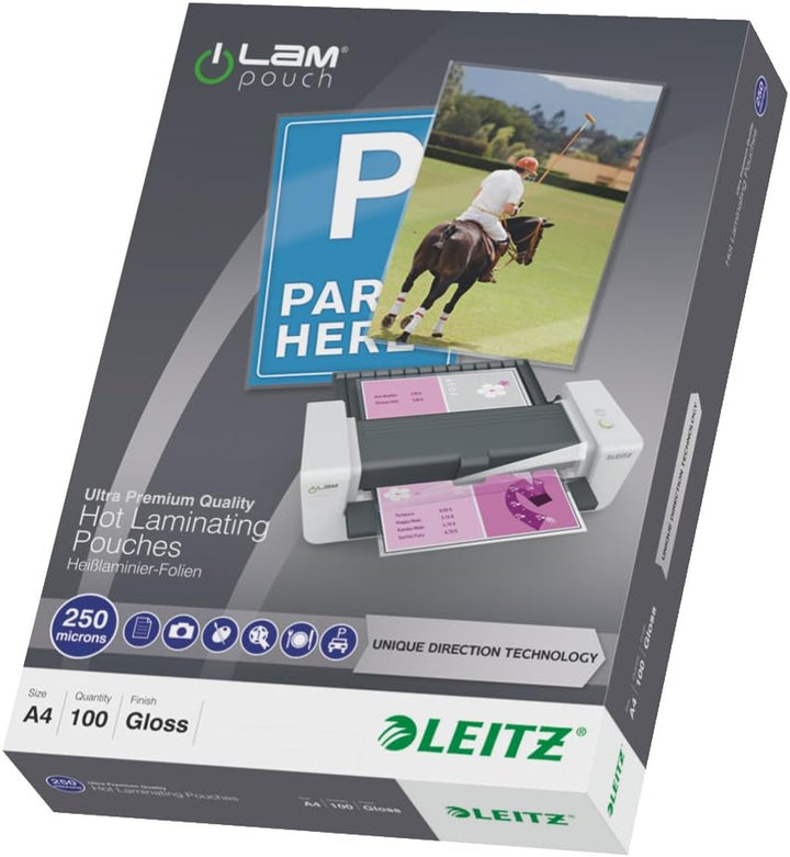 Leitz 7484-00-00 Bindegeräte, Laminiergeräte und Zubehör Laminierhülle A4 UDT 100 Stück, A4