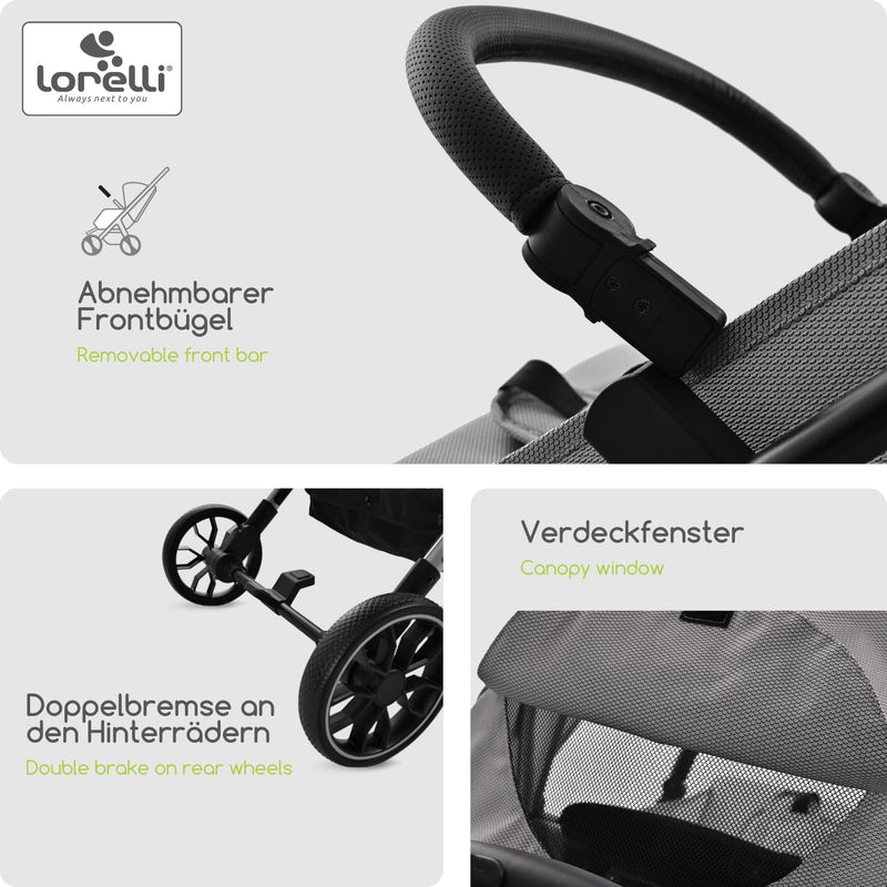 Lorelli Kinderwagen Ribera, Reisebuggy, Baby Buggy klein zusammenklappbar, Sehr leicht -Nur 7,3 kg,