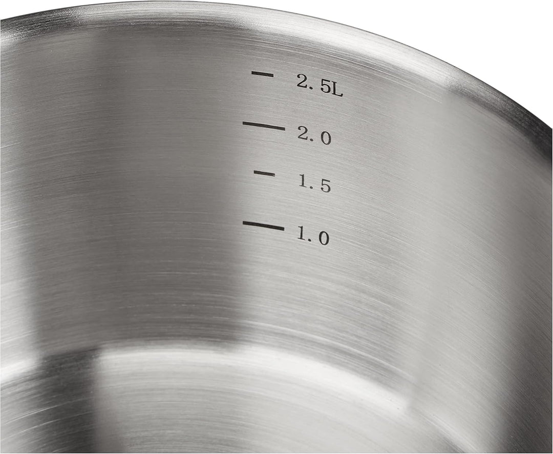 Kitchenfun Stielkasserolle, Edelstahl, Stahlgrau, 20 cm ⌀14/ ⌀16/ ⌀18/ ⌀20 cm, ⌀14/ ⌀1