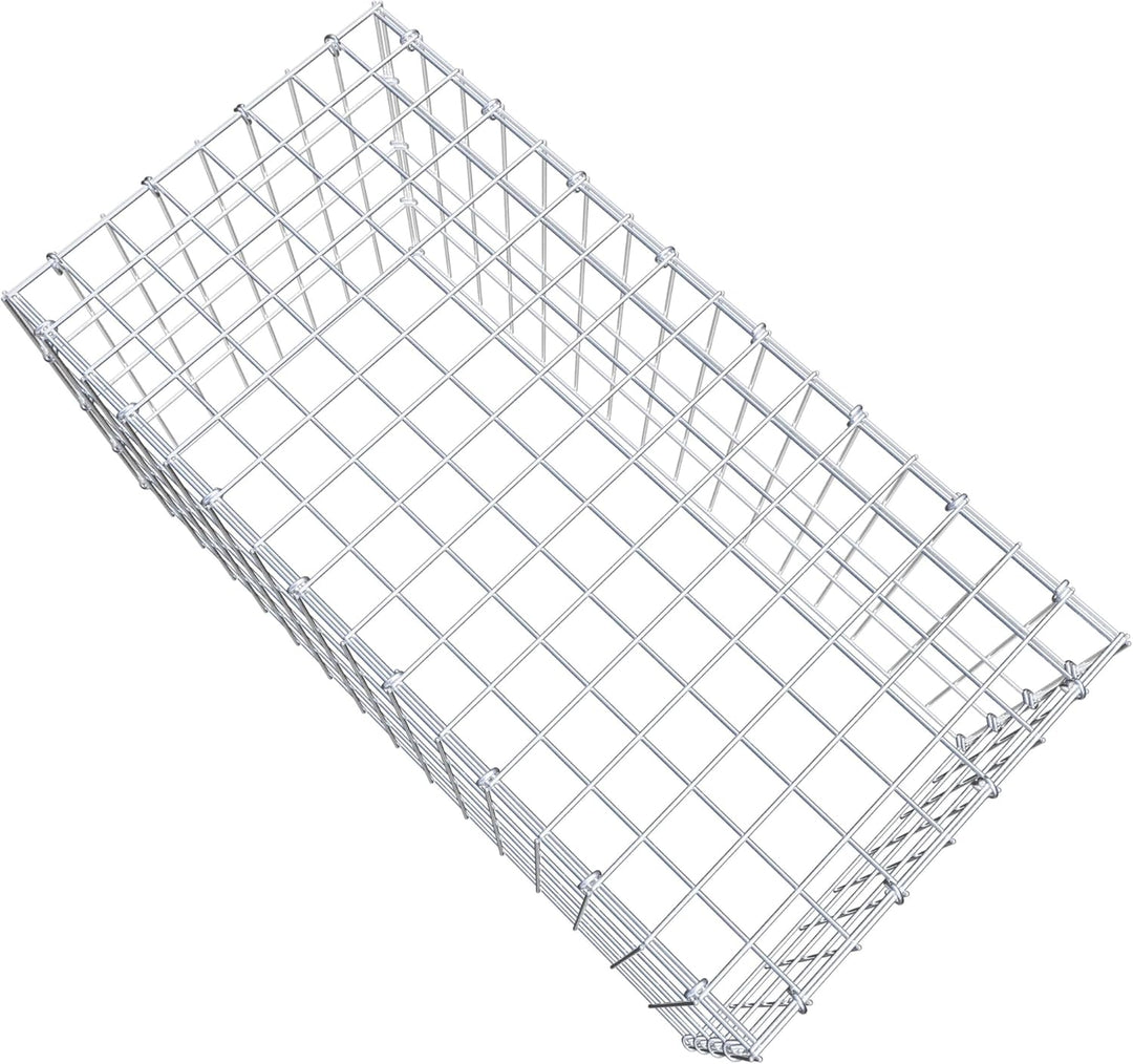 GABIONA Anbau-Gabione Typ3 eckig, Maschenweite 5 x 10 cm, Tiefe 40 cm, Gabione 80 x 40 x 40 cm (L x