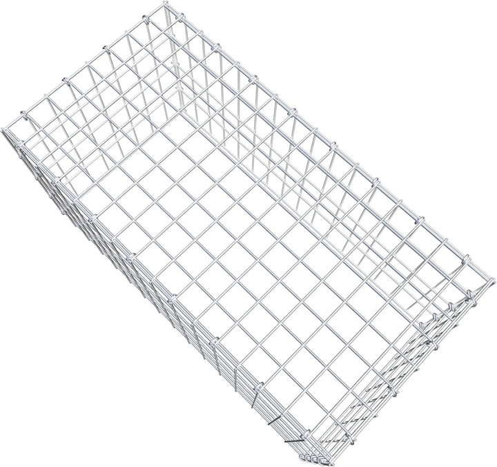 GABIONA Anbau-Gabione Typ3 eckig, Maschenweite 5 x 10 cm, Tiefe 40 cm, Gabione 80 x 40 x 40 cm (L x