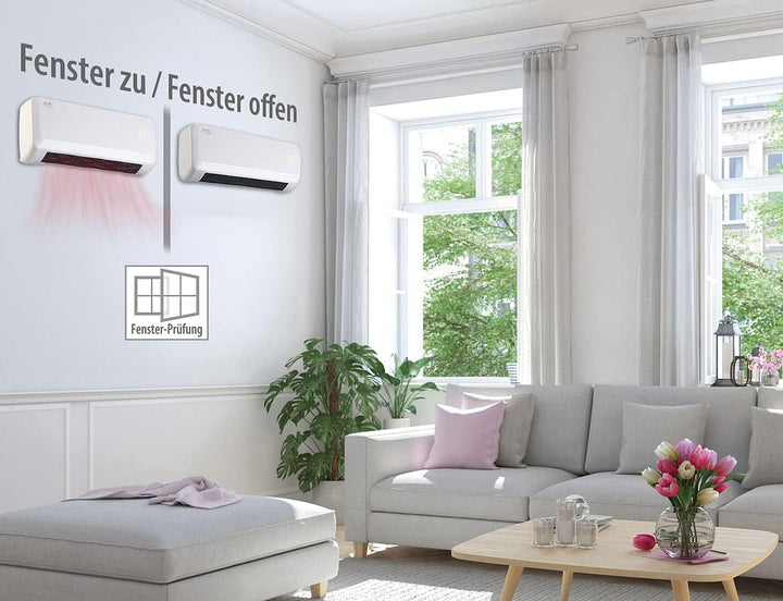 Sichler Haushaltsgeräte Wandheizgerät: Kompakter Wandheizlüfter mit digitalem Thermostat, Timer, 2.0