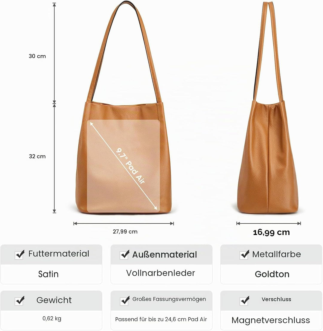 Kattee Damen weiche Echtleder Totes Umhängetasche Geldbörsen und Handtaschen mit oberem Magnetversch
