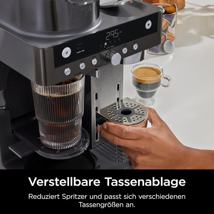 Ninja Prestige 2-in-1 Filterkaffee- und Kapselmaschine mit integriertem Milchaufschäumer, für Latte,
