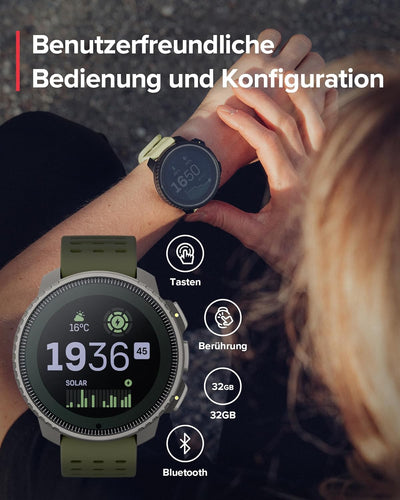 SUUNTO Vertical Abenteuer Uhr - GPS Smartwatch, Akkulaufzeit bis zu 65 Tagen, Militärgeprüftes Gehäu