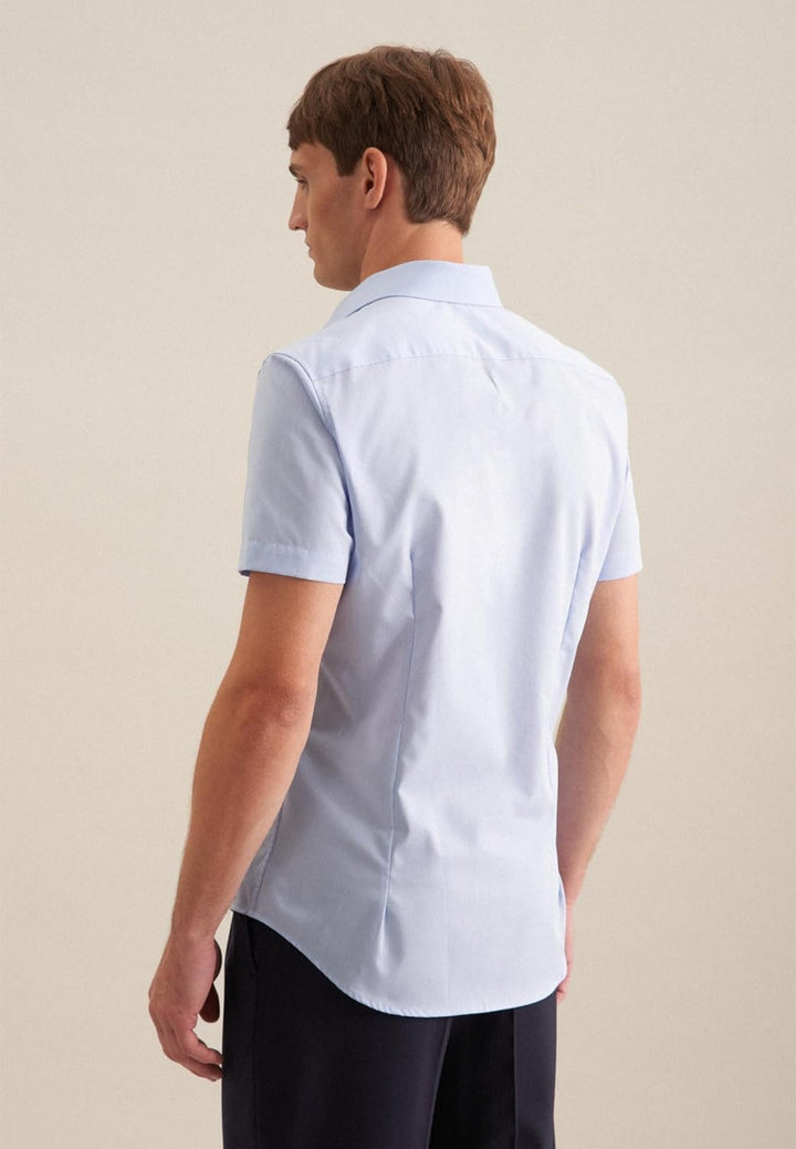 Seidensticker Herren Men Slim Shortsleeve Cotton Businesshemd (1er Pack) 38 Hellblau(666261), 38 Hel