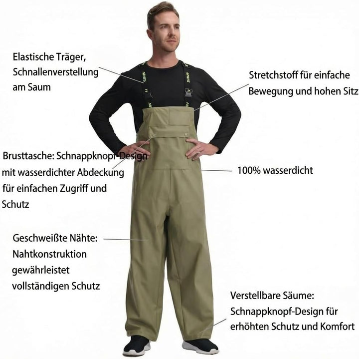 Workwear Regenlatzhose Herren Wasserdicht - 12000mm Regenhose, Arbeitshose für Baustelle, Outdoor, F