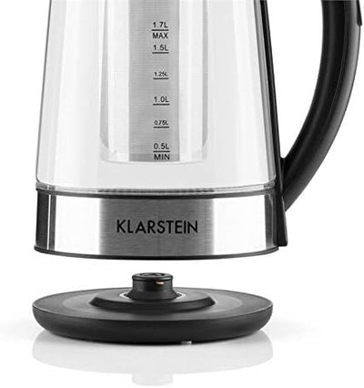 Klarstein Ostfriese - Wasserkocher, Teekocher, herausnehmbares Teesieb, 1,7 Liter, 2200 W, 4 einstel