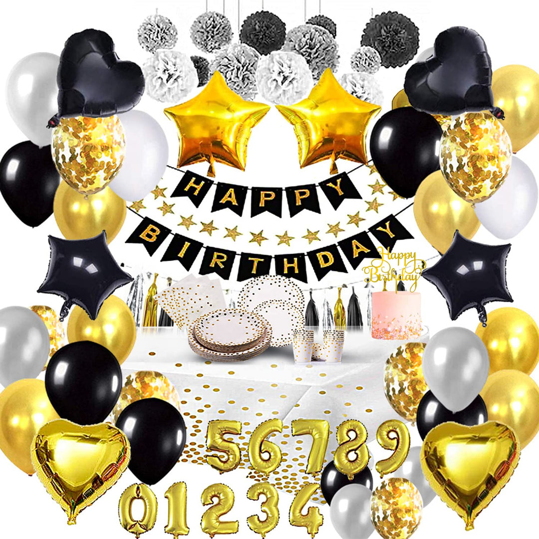 Bea's Party Pappteller gold weihnachten schwarz gold Weiss deko geburtstag mädchen geburtstagsdeko w