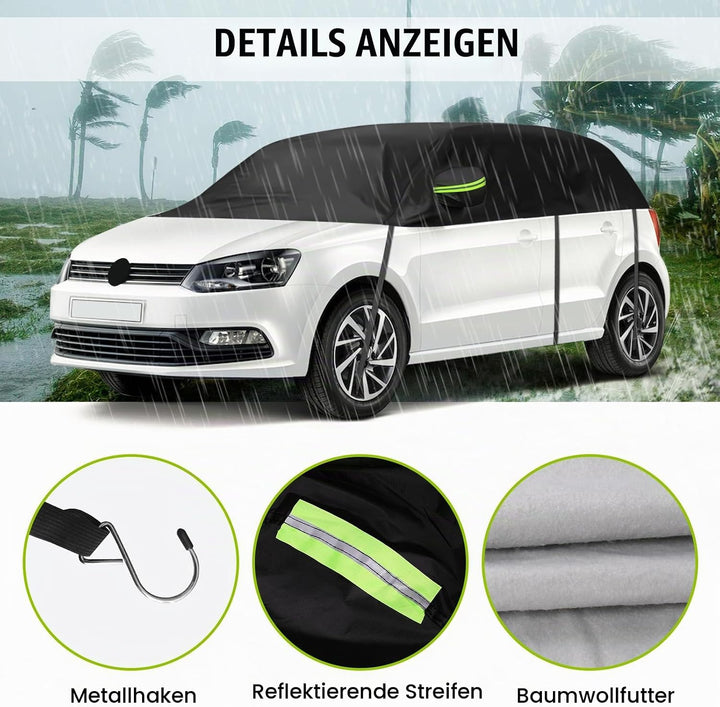 Autoabdeckung Wasserdicht Ersatz für VW Polo MK5 MK6 Hatchback 2009-2023, Halbgarage, Autohülle Auto