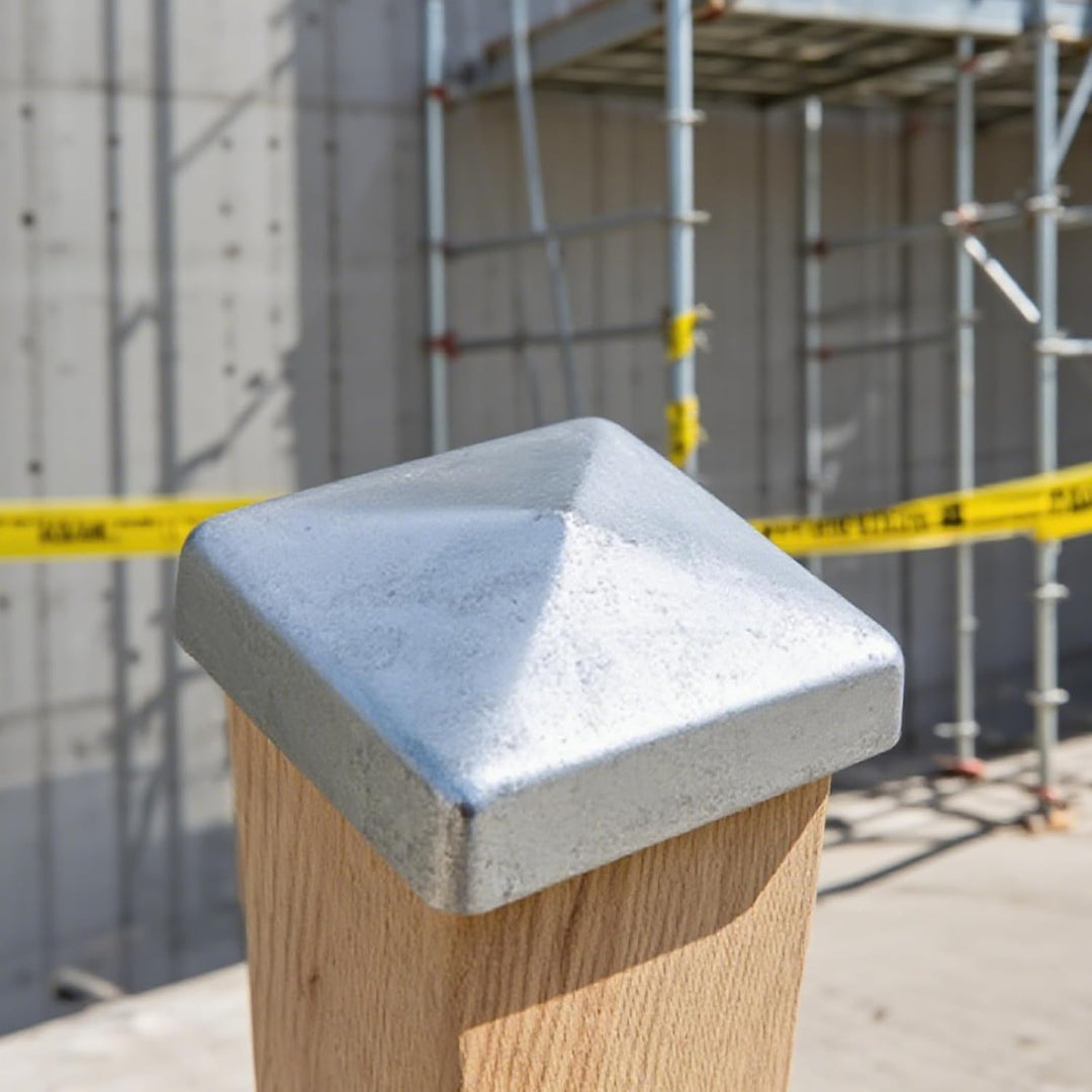 24 Stück Pfostenkappe 9x9 cm, Edelstahl Zaunpfosten Kappen pfostenabdeckung 91x91 mm, Zaunpfosten Me