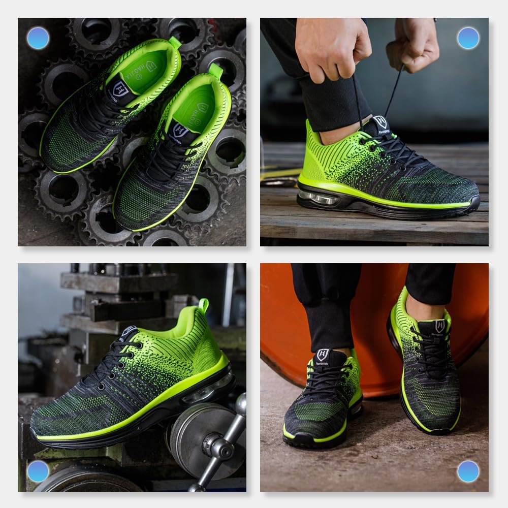 Nasogetch Sicherheitsschuhe Damen Herren Stahlkappenschuhe Arbeitsschuhe Sportlich Atmungsaktiv 36 E