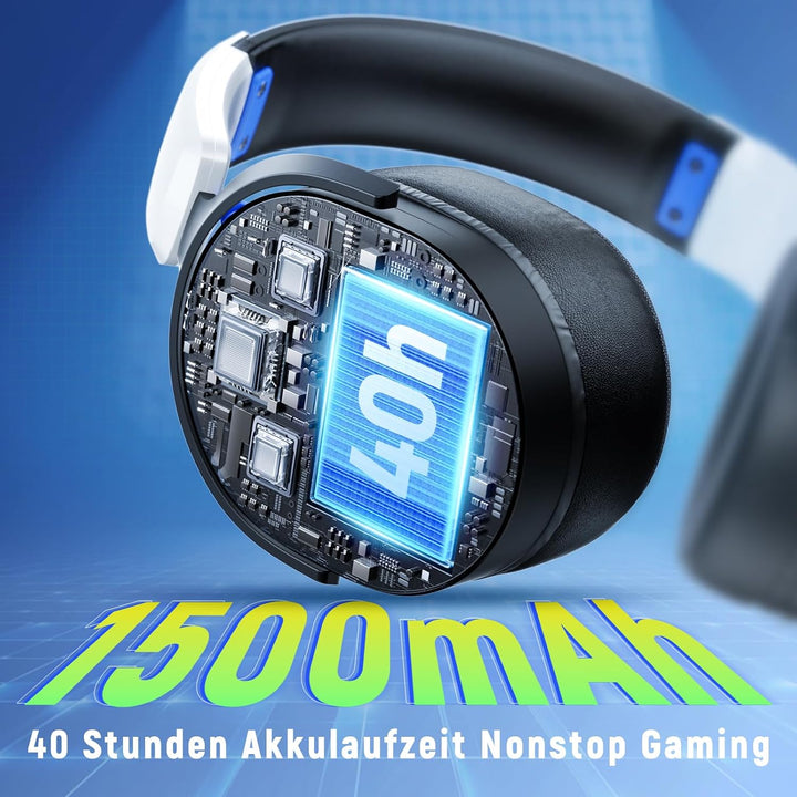 Gaming Headset Wireless, Headset mit Mikrofon für ps5 ps4, PC, Switch, Bluetooth 5.3, 7.1 Surround S