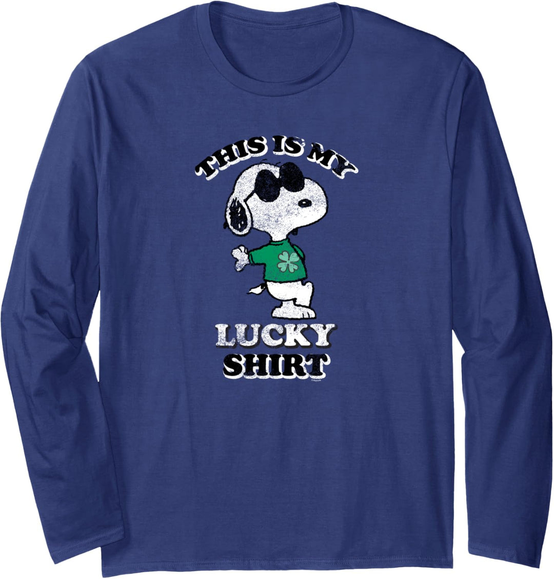 Peanuts St Patrick's Day Snoopy Glücklich Langarmshirt
