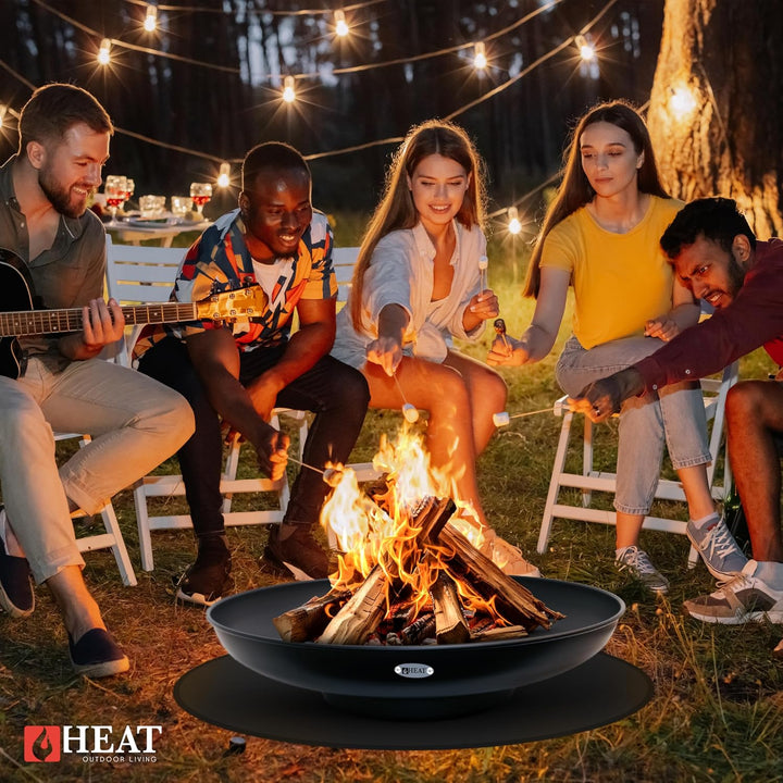 Feuerschale Ø80cm Schwarz - BBQ Feuerschalen für den Garten - Feuerstelle Outdoor & Feuertonne - Ter