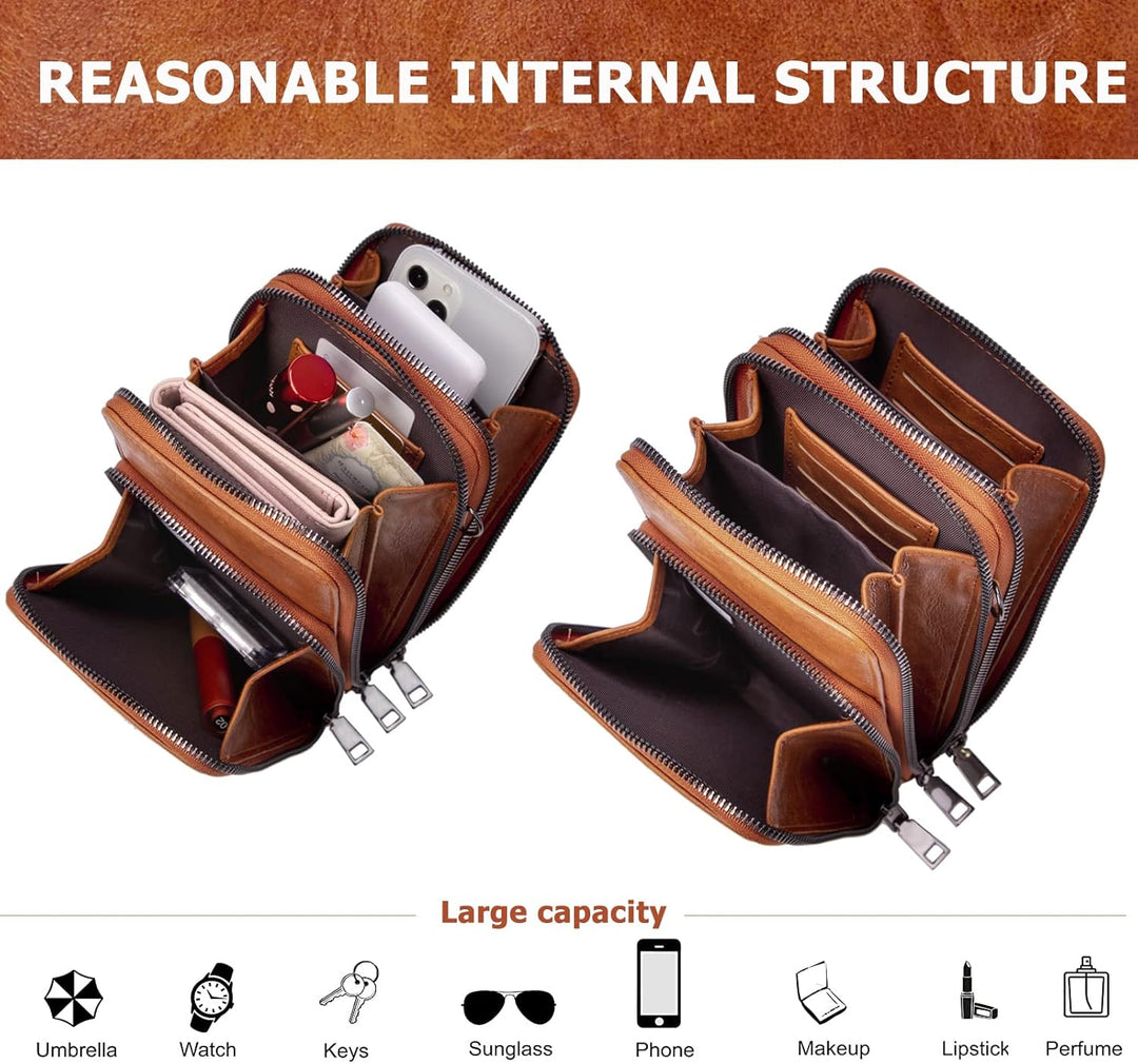 myfriday Kleine Umhängetasche für Damen, Mini Messenger Schulter Handtasche Geldbörse mit Kreditkart