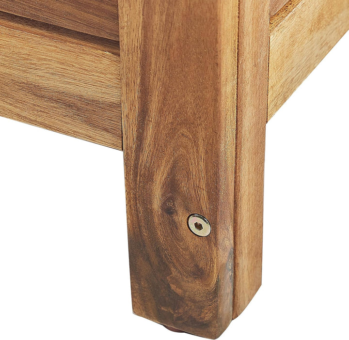 Auflagenbox Akazienholz Truhe geölte Oberfläche hellbraun 130x64x48 cm Riviera