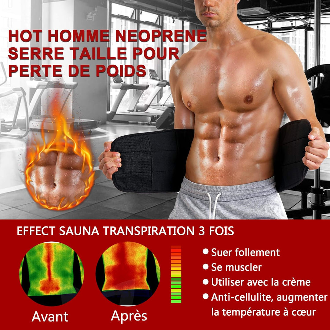Chumian Schwitzgürtel, Bauchweggürtel, für Herren, Schlankheitsgürtel, flacher Bauch, Neopren, Sport