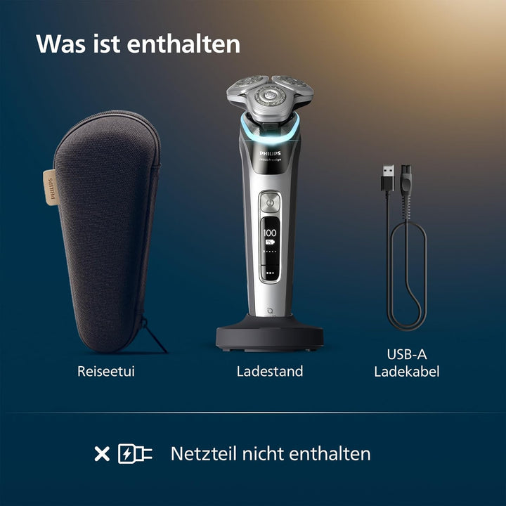 Philips Rasierer i9000 Prestige, Nass- und Trockenrasierer für Herren mit integriertem Trimmer, dunk