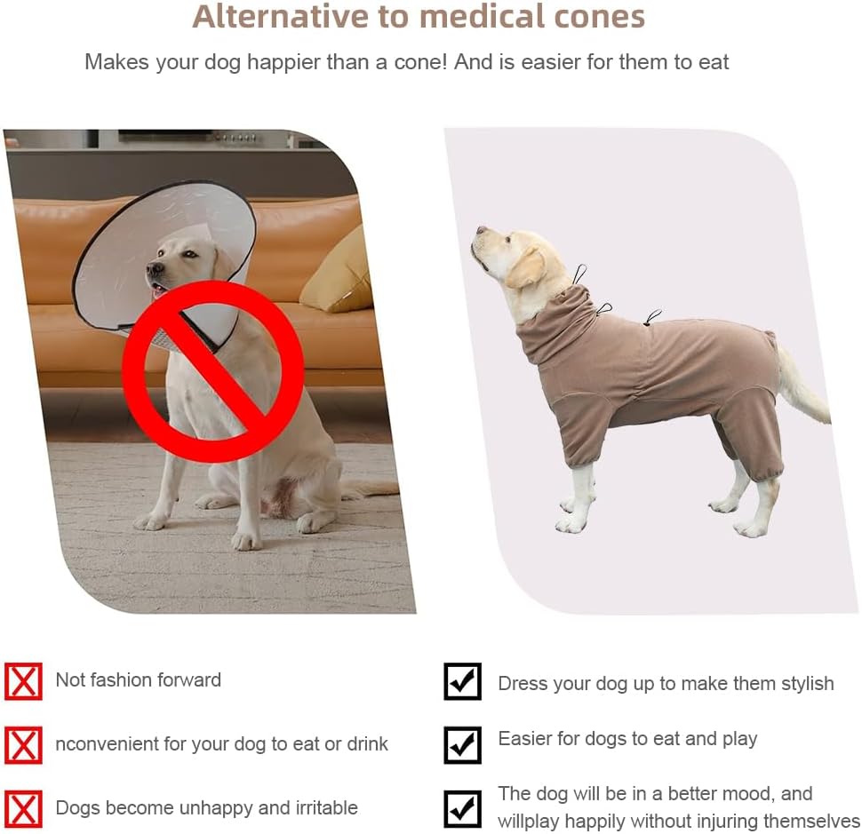 Hunde Pyjamas für grosse und mittlere Hunde, Jumpsuit mit Vier Beinen, extra dehnbar, Haustierkleidu