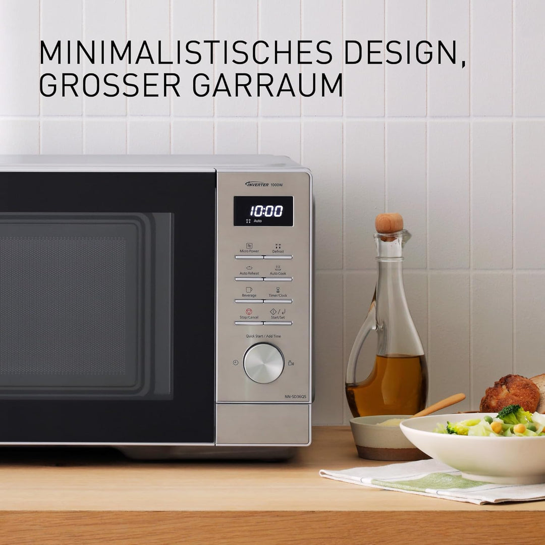 Panasonic NN-SD36QSEPG Solo-Mikrowelle, 29 l, 1000 W, automatisches Auftauen, 11 automatische Progra