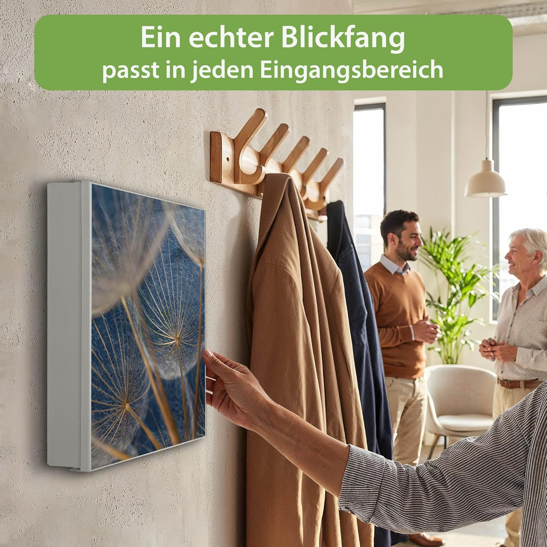 banjado Grosser Schlüsselkasten Metall - Schlüsselbox 30x30cm mit 32 Haken - Schlüsselkasten modern