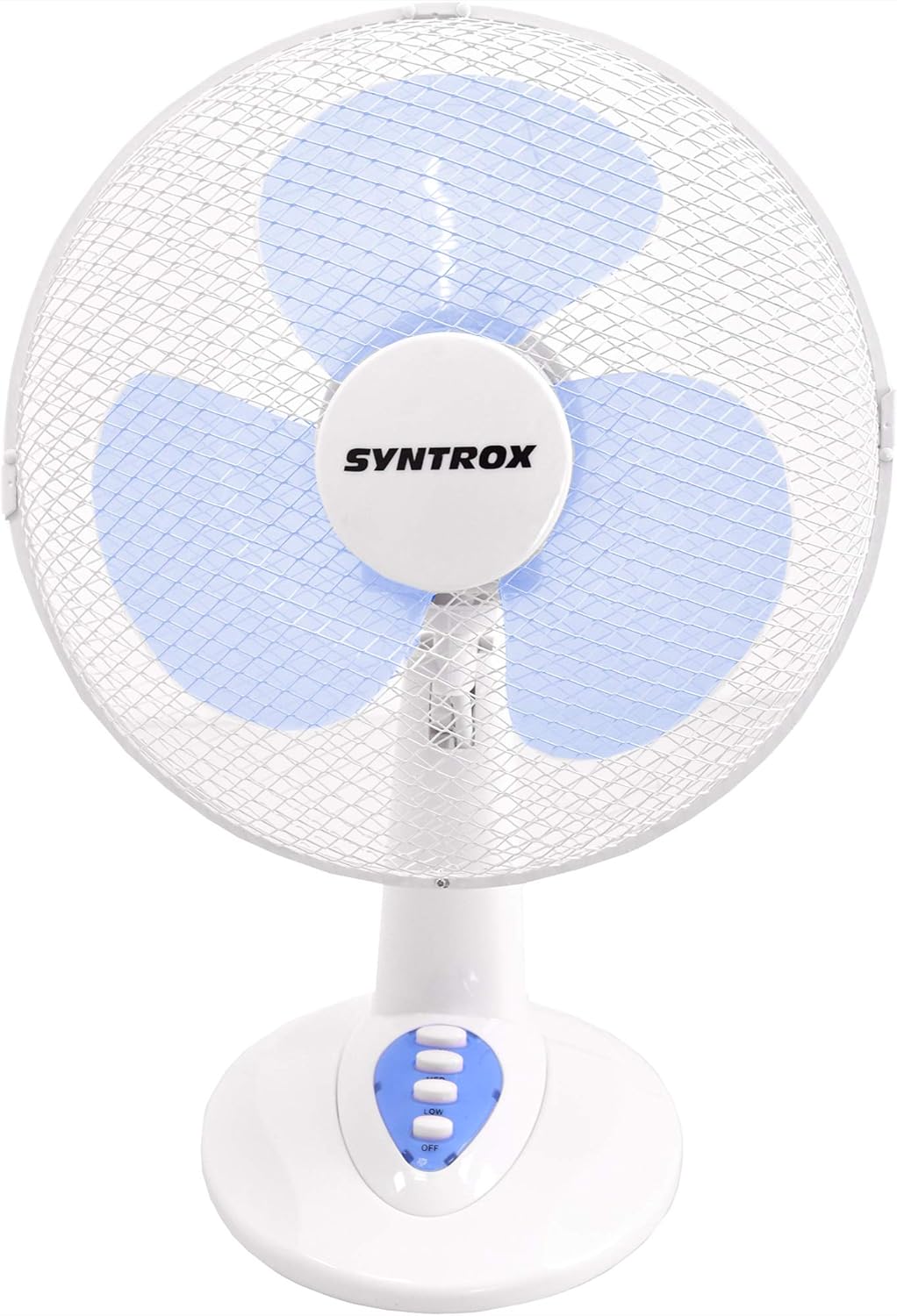 Syntrox Germany TVT-33W-WB 12" 35 cm Tischventilator mit 3 Geschwindigkeiten, Oszillation Windmaschi
