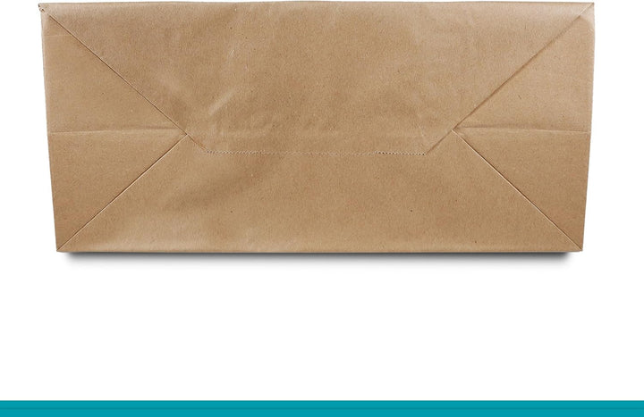 Commerline Papiertüten 250 Stück, Braun, 32+17x27 cm | Kraftpapier Tüten Klein Mit Henkel | Tragetas